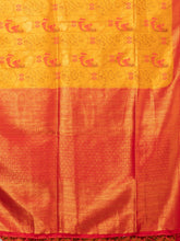 Kavvya Mustard Yellow & Red Soft & Lightweight Banarsi Pashmina Silk Weaving Saree - KAVVYA